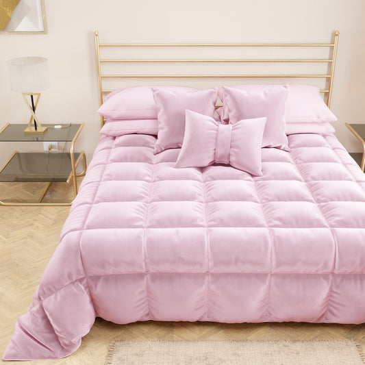 Quilt, Double Face Winter Quilt in Soft and Warm Velvet and Pink Microfibre
