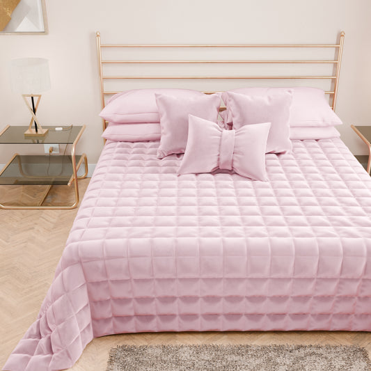 Couvre-lit Quilt Printemps Automne en Velours Double Face Rose