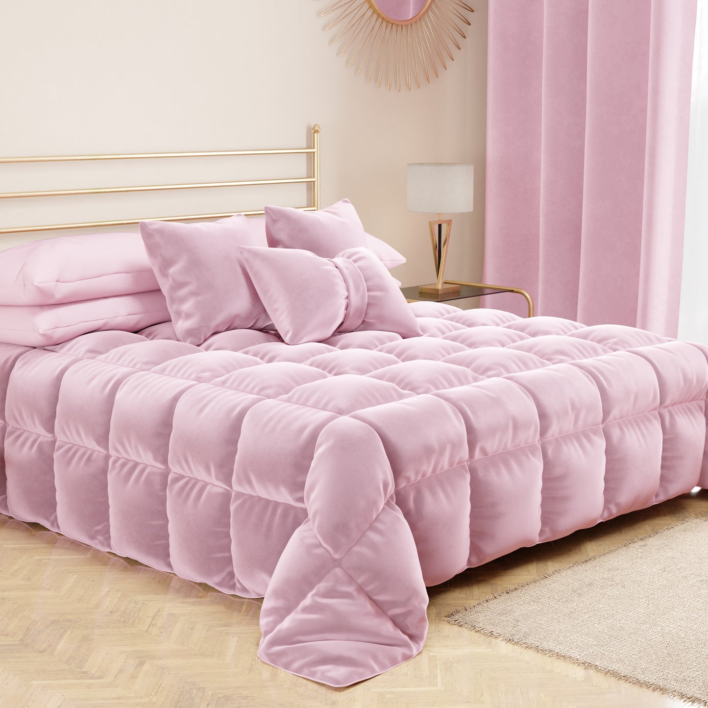 Sofa Cushions, Furnishing Cushions in Pink Bow Velvet 1pc