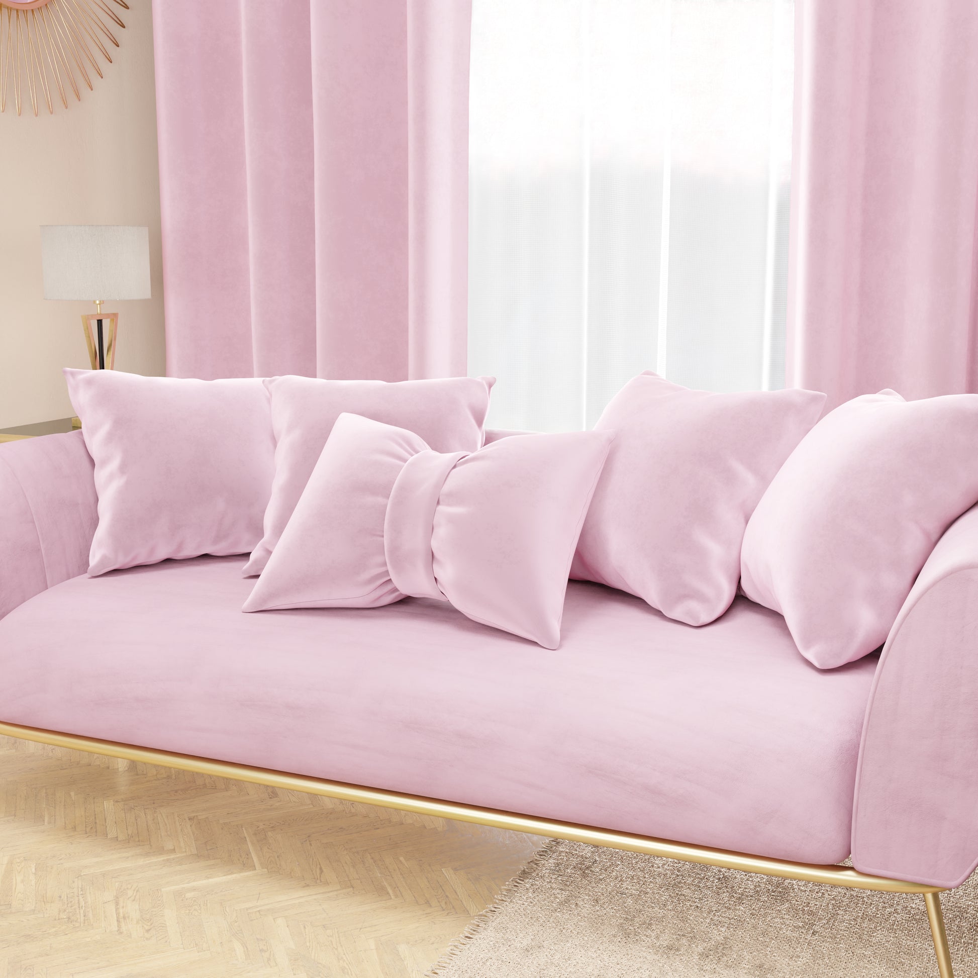 Set di 2 cuscini decorativi Velluto rosa 40x40 cm Set di 2 cuscini decorativi Velluto rosa 40x40 cm