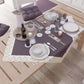 Centre de table de cuisine élégant Shabby Chic avec dentelle et nœuds mauves 