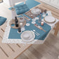 Elegant Shabby Chic Kitchen Centerpiece with Lace and Avion Blue Bows 
