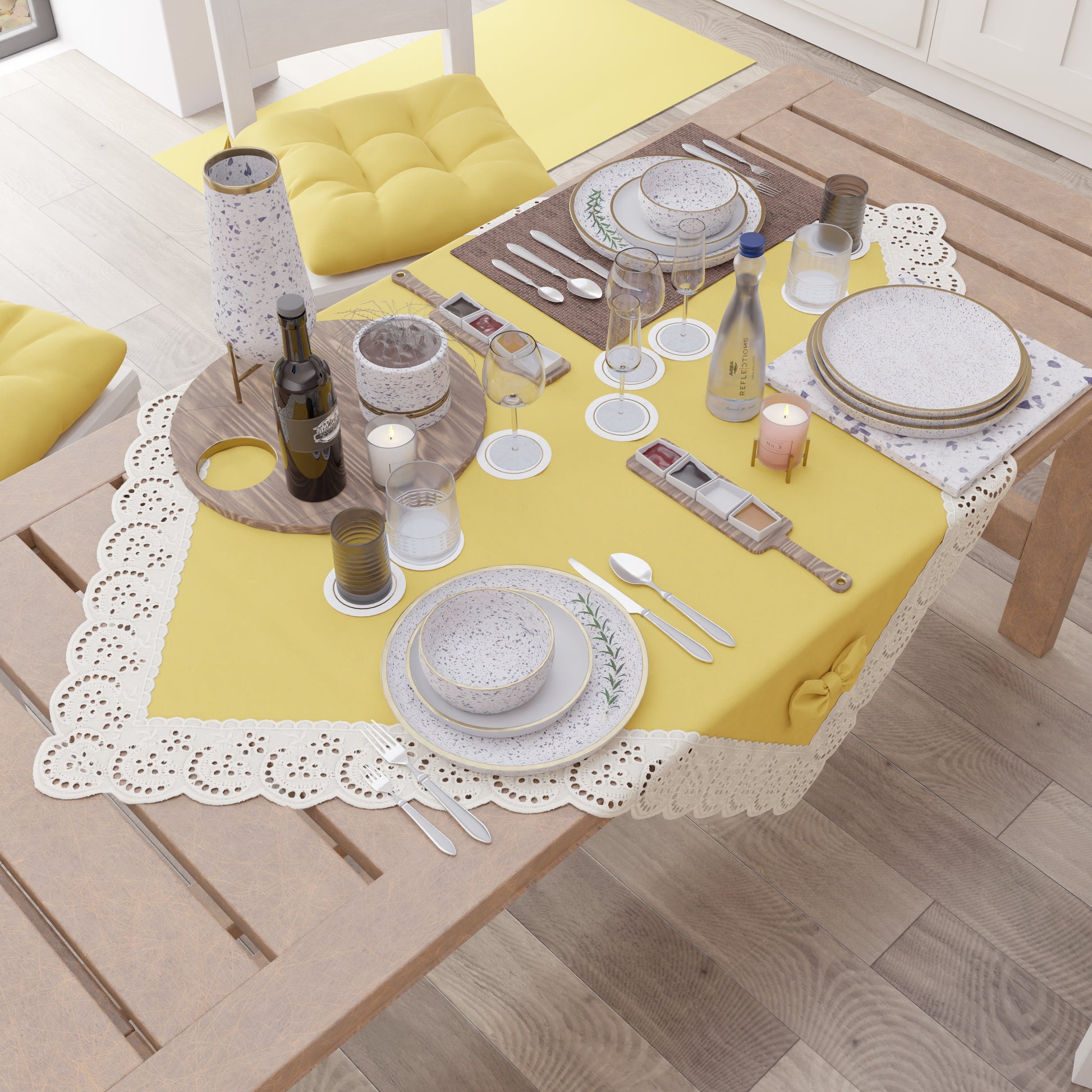 Centrotavola Pizzo Poliestere Shabby Chic Poly-Aurore Collection Colore Avorio Centrotavola Pizzo Poliestere Shabby Chic Poly-Aurore Collection Colore Avorio