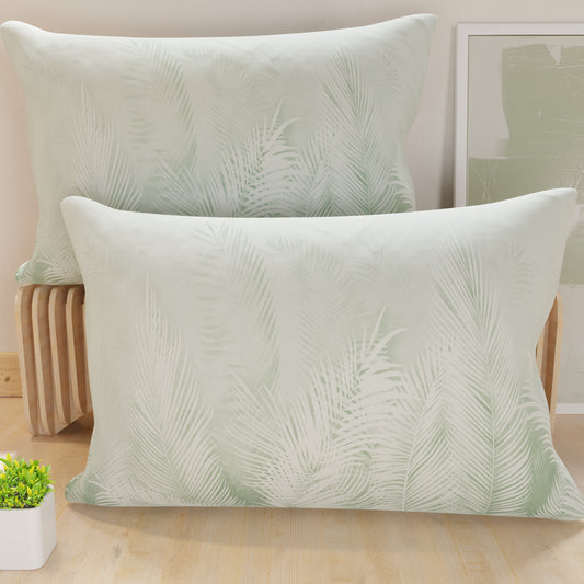 Pillowcases, Cushion Covers in Digital Print, Sage Leaf