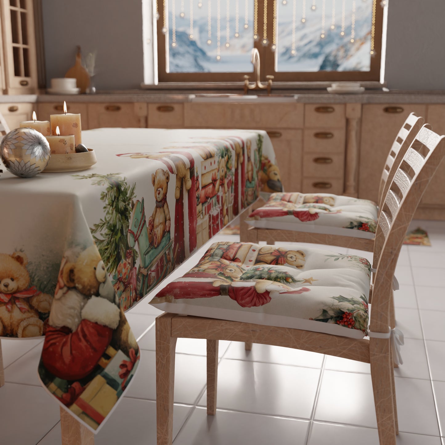 Cuscini per Sedie Natalizi Coprisedia Natalizi 6 Pezzi Sweet Santa