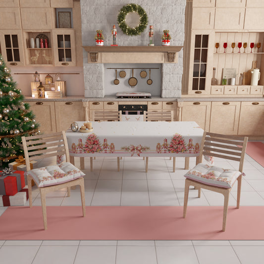 Centre de Table de Noël pour Cuisine en Impression Numérique Casse-Noisette Rose
