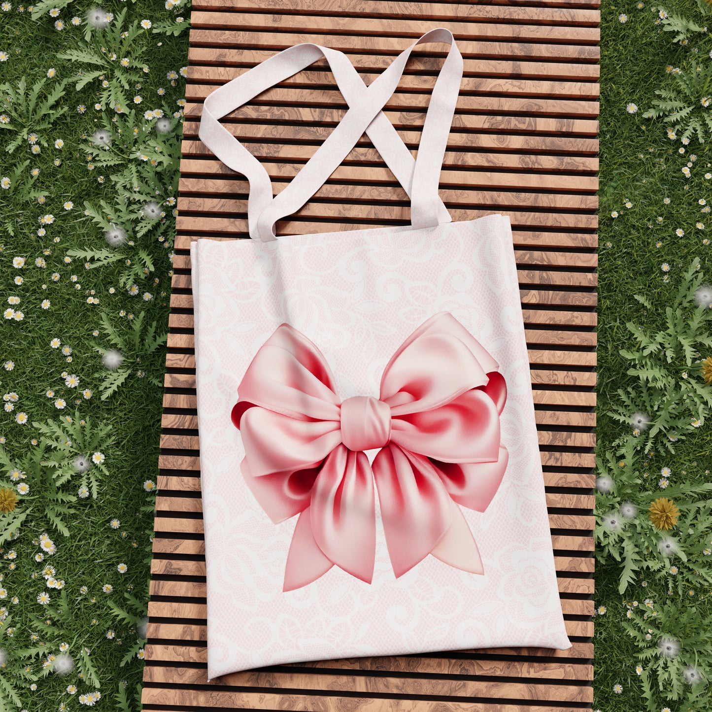 Women's Shopper Bag, Reusable Shopping Bag, Tote Bag, Pink Bow
