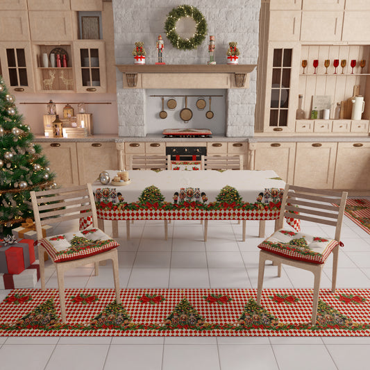 Chemins de Table de Noël, Chemin de Table de Noël, Nappe Chemin de Table de Noël, Chemin de Table Cuisine Casse-Noisette Rouge