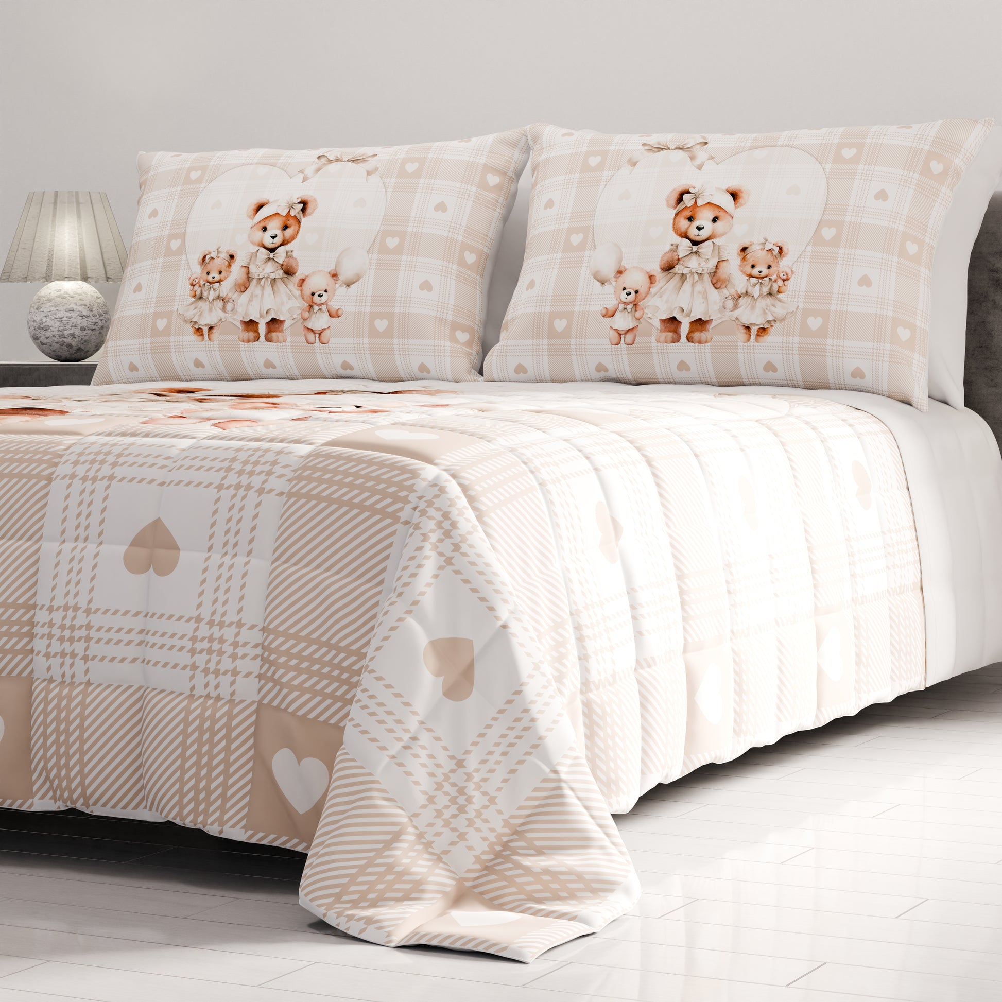 Zhiyuan Copriletto Trapuntato E 2 Federe Con Volant In Fibra Di - Foto 7