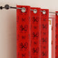 Rideau d'ameublement d'intérieur en panneaux avec anneaux à nœud rouge