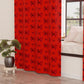 Indoor Furnishing Curtain in Panels with Red Bow Rings
