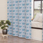 Indoor Furnishing Curtain in Panels with Light Blue Bow Rings