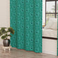 Indoor Furnishing Curtain with Panels and Teal Bow Rings