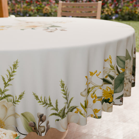 Tovaglia Rotonda Antimacchia Elegante - Ideale per cucina e sala da pranzo - Botanical
