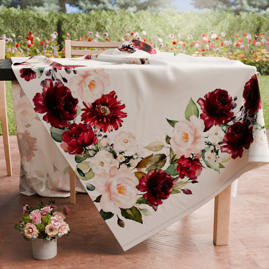 Stain-resistant tablecloth, kitchen table cover, floral-07