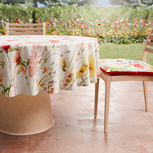 Nappe Ronde Anti-taches Élégante - Idéale pour cuisine et salle à manger - Floral 10