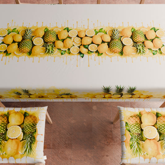 Coussins pour chaises Housses de chaise 6 pièces Fruit - Citron et Ananas