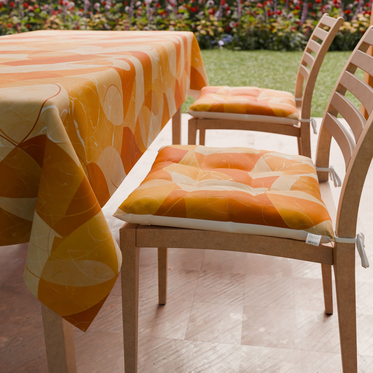 Cuscini per Sedie Coprisedia 6 Pezzi Geo - Cerchio Arancio