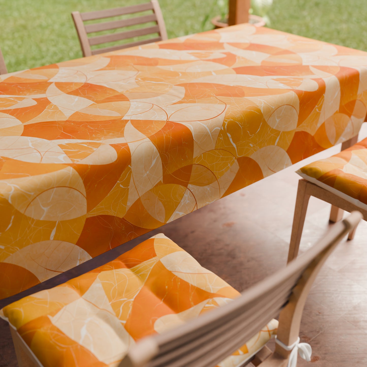 Cuscini per Sedie Coprisedia 6 Pezzi Geo - Cerchio Arancio