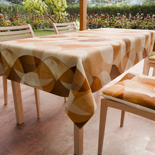 Tovaglia da tavola Antimacchia, Copritavolo da Cucina Geo - Cerchio Beige