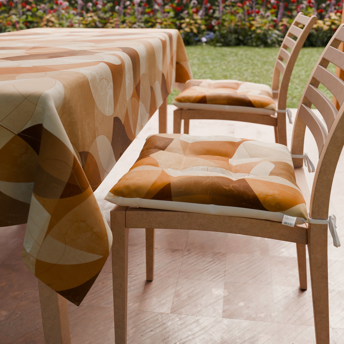 Cuscini per Sedie Coprisedia 6 Pezzi Geo - Cerchio Beige