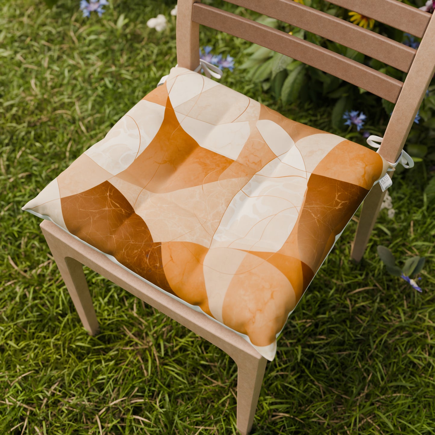 Cuscini per Sedie Coprisedia 6 Pezzi Geo - Cerchio Beige