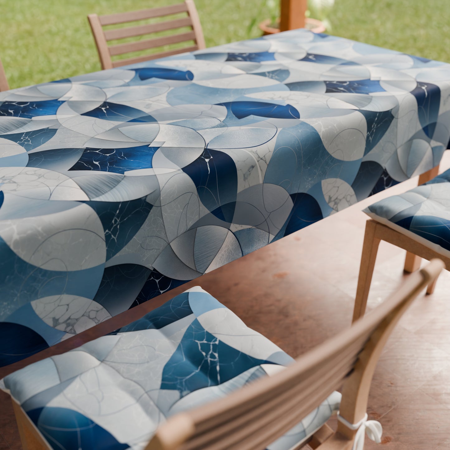 Cuscini per Sedie Coprisedia 6 Pezzi Geo - Cerchio Blu