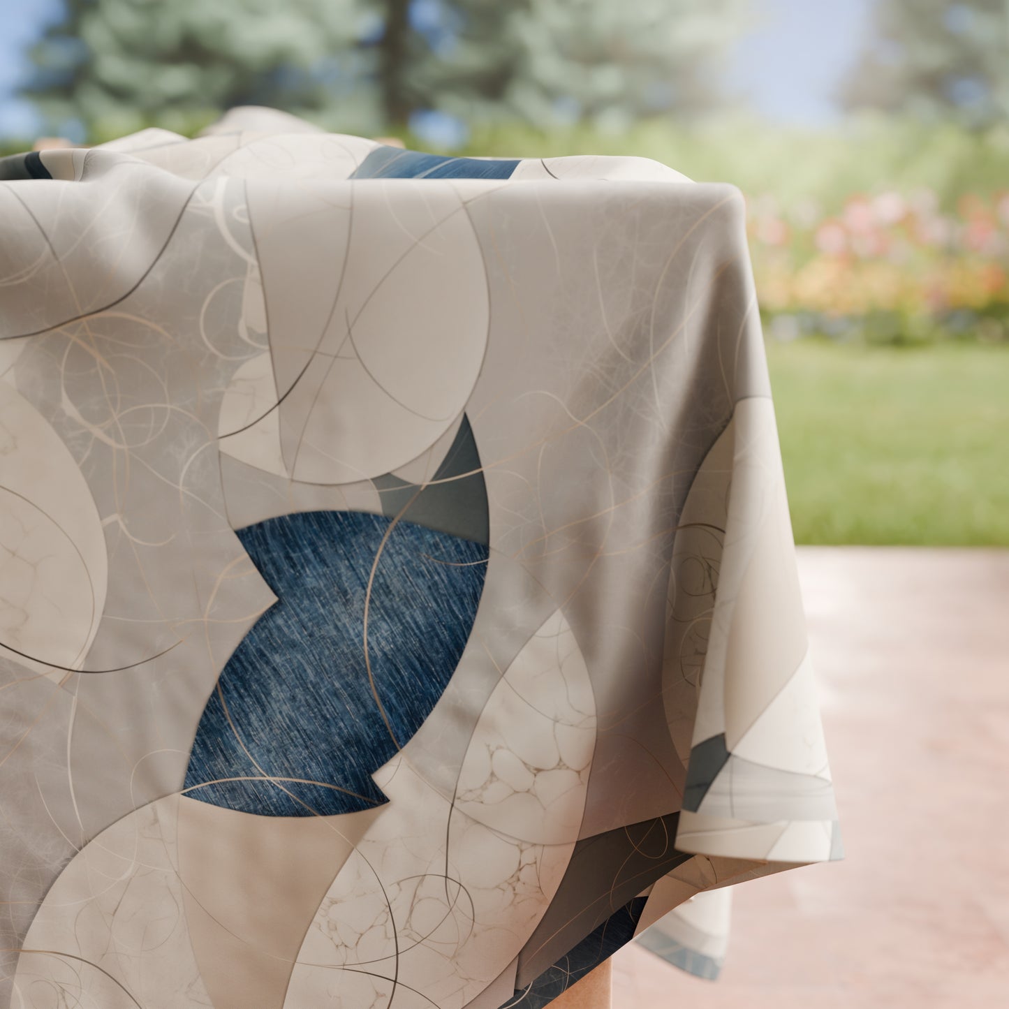 Tovaglia da tavola Antimacchia, Copritavolo da Cucina Geo - Cerchio Jeans