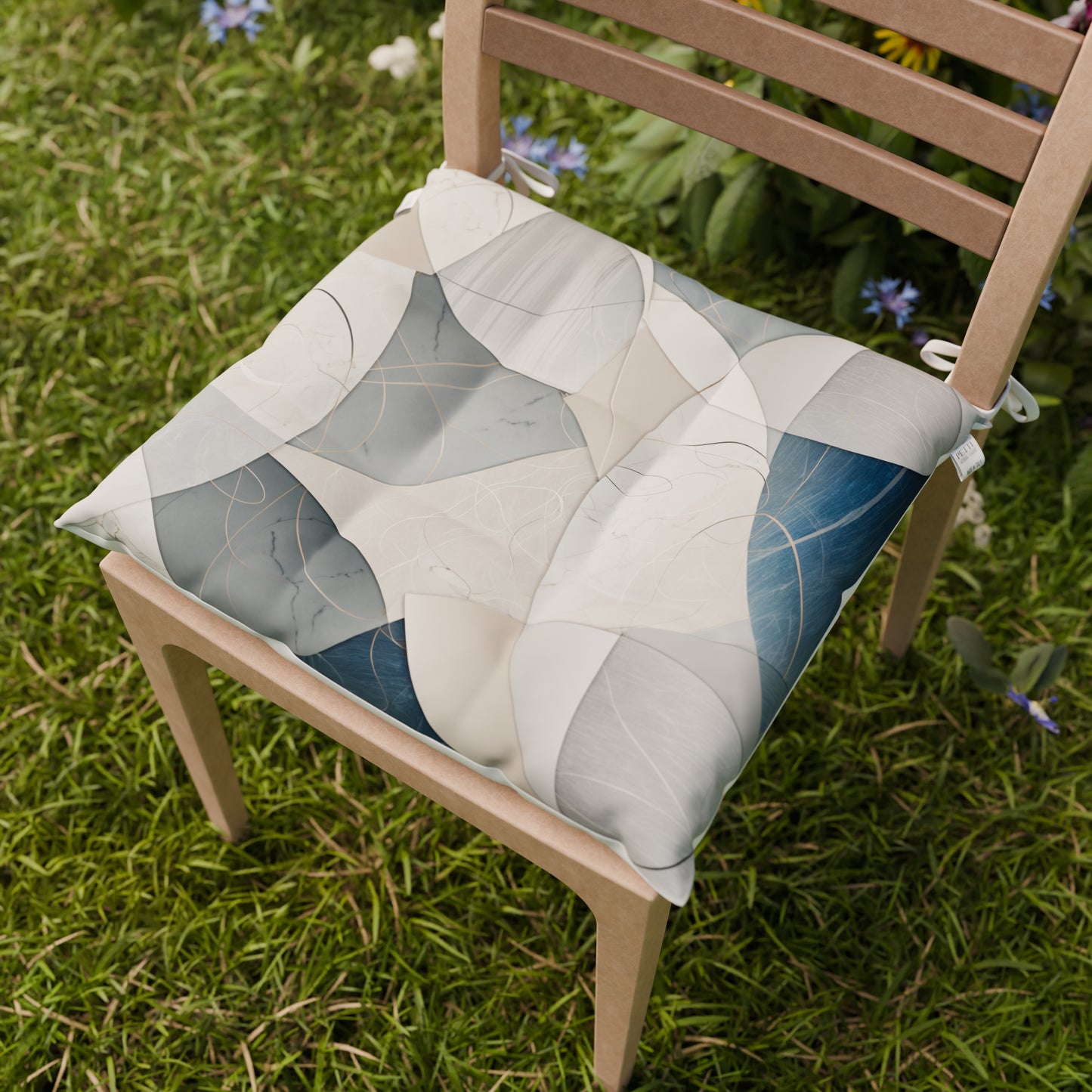 Cuscini per Sedie Coprisedia 6 Pezzi Geo - Cerchio Jeans