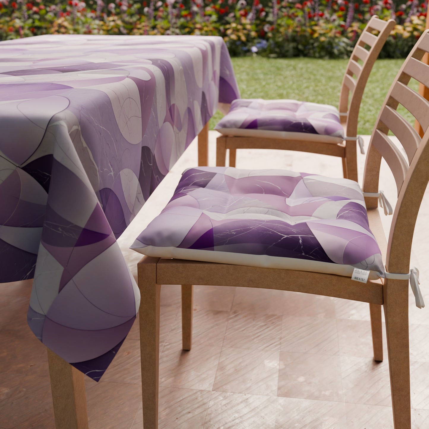 Cuscini per Sedie Coprisedia 6 Pezzi Geo - Cerchio Lilla