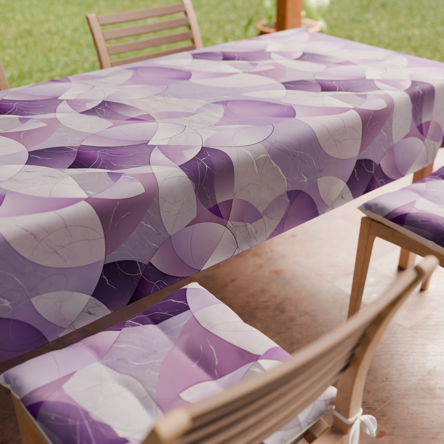 Tovaglia da tavola Antimacchia, Copritavolo da Cucina Geo - Cerchio Lilla