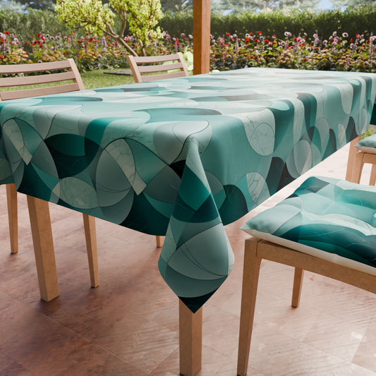 Tovaglia da tavola Antimacchia, Copritavolo da Cucina Geo - Cerchio Ottanio