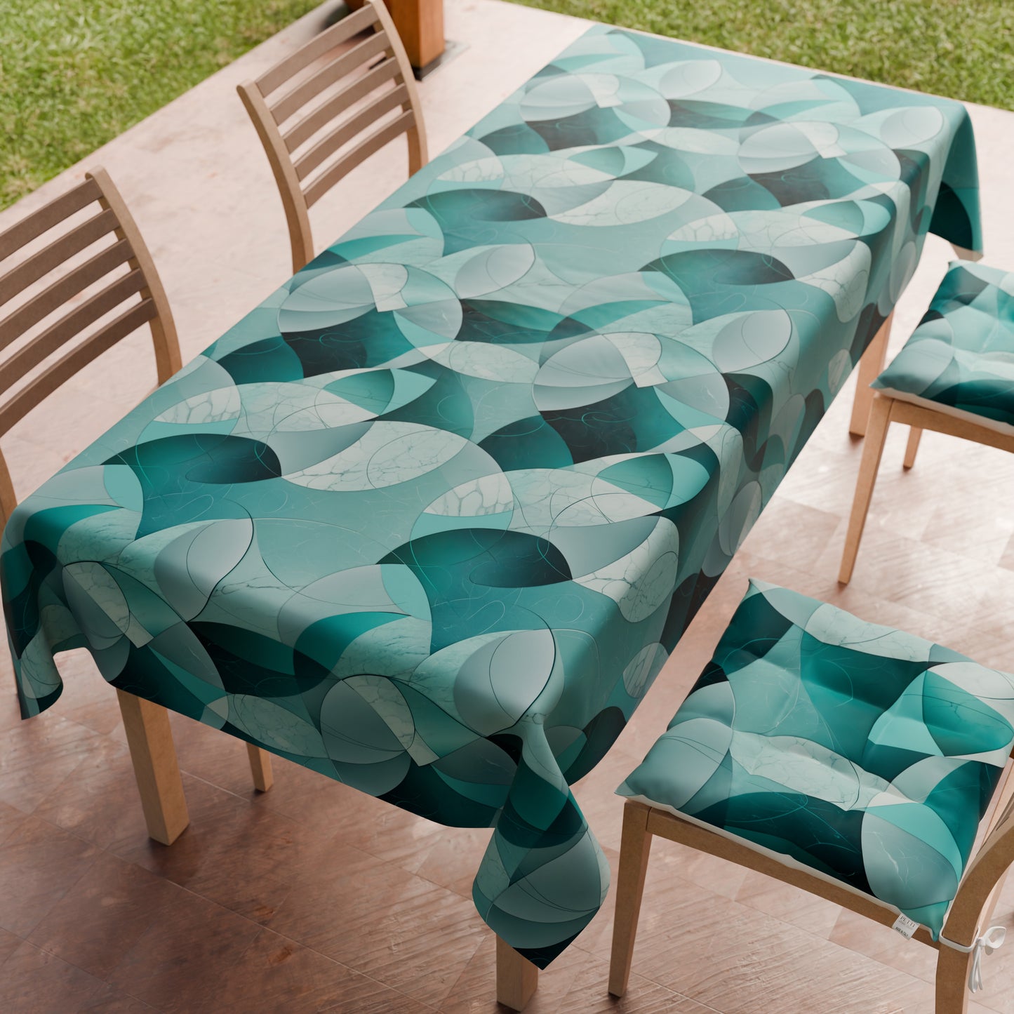 Tovaglia da tavola Antimacchia, Copritavolo da Cucina Geo - Cerchio Ottanio