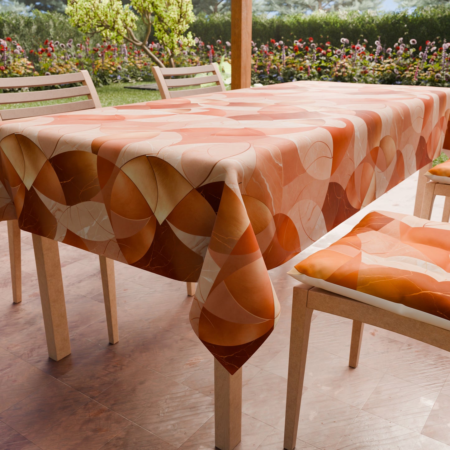 Tovaglia da tavola Antimacchia, Copritavolo da Cucina Geo - Cerchio Rame