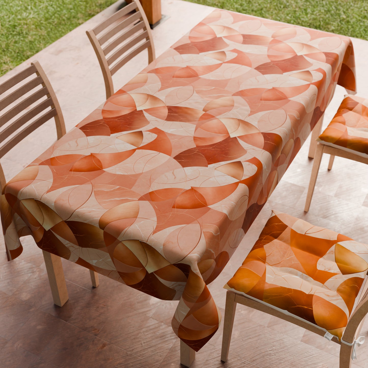 Tovaglia da tavola Antimacchia, Copritavolo da Cucina Geo - Cerchio Rame