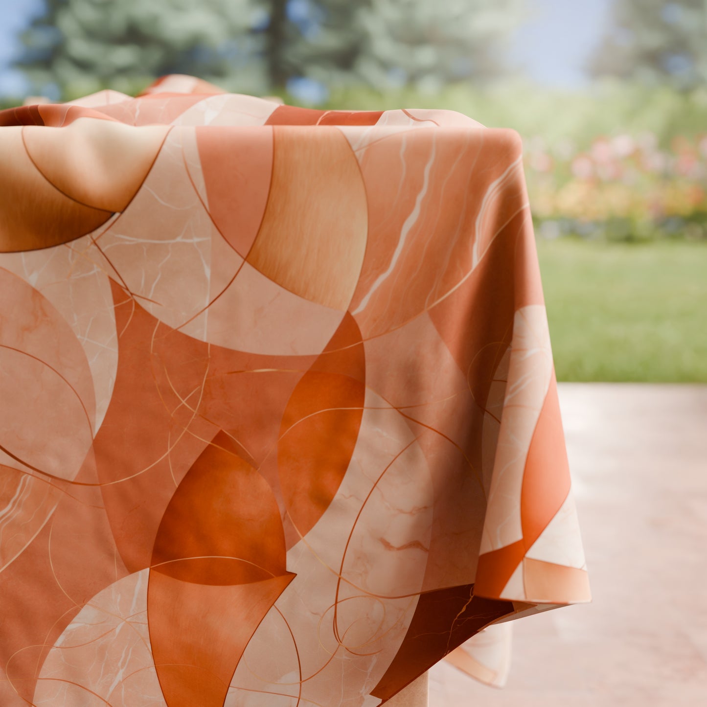 Tovaglia da tavola Antimacchia, Copritavolo da Cucina Geo - Cerchio Rame