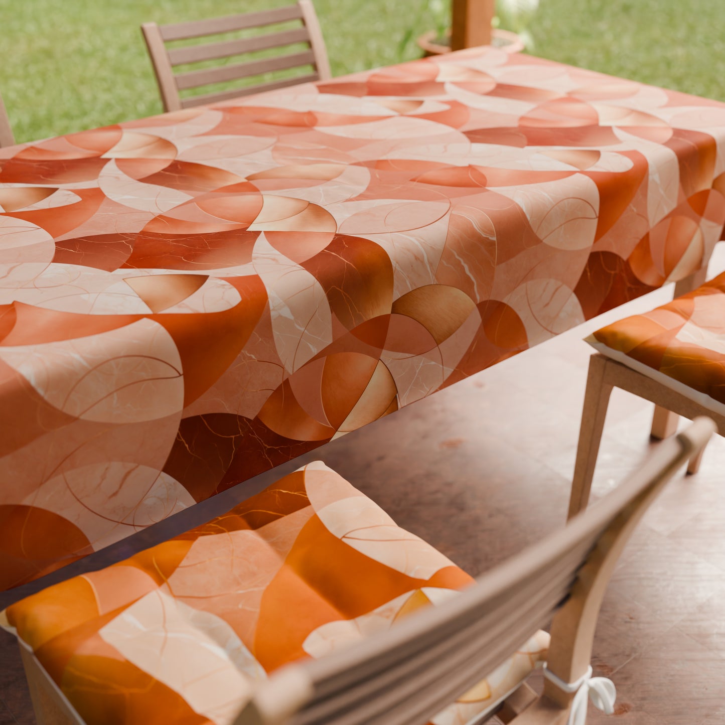 Tovaglia da tavola Antimacchia, Copritavolo da Cucina Geo - Cerchio Rame