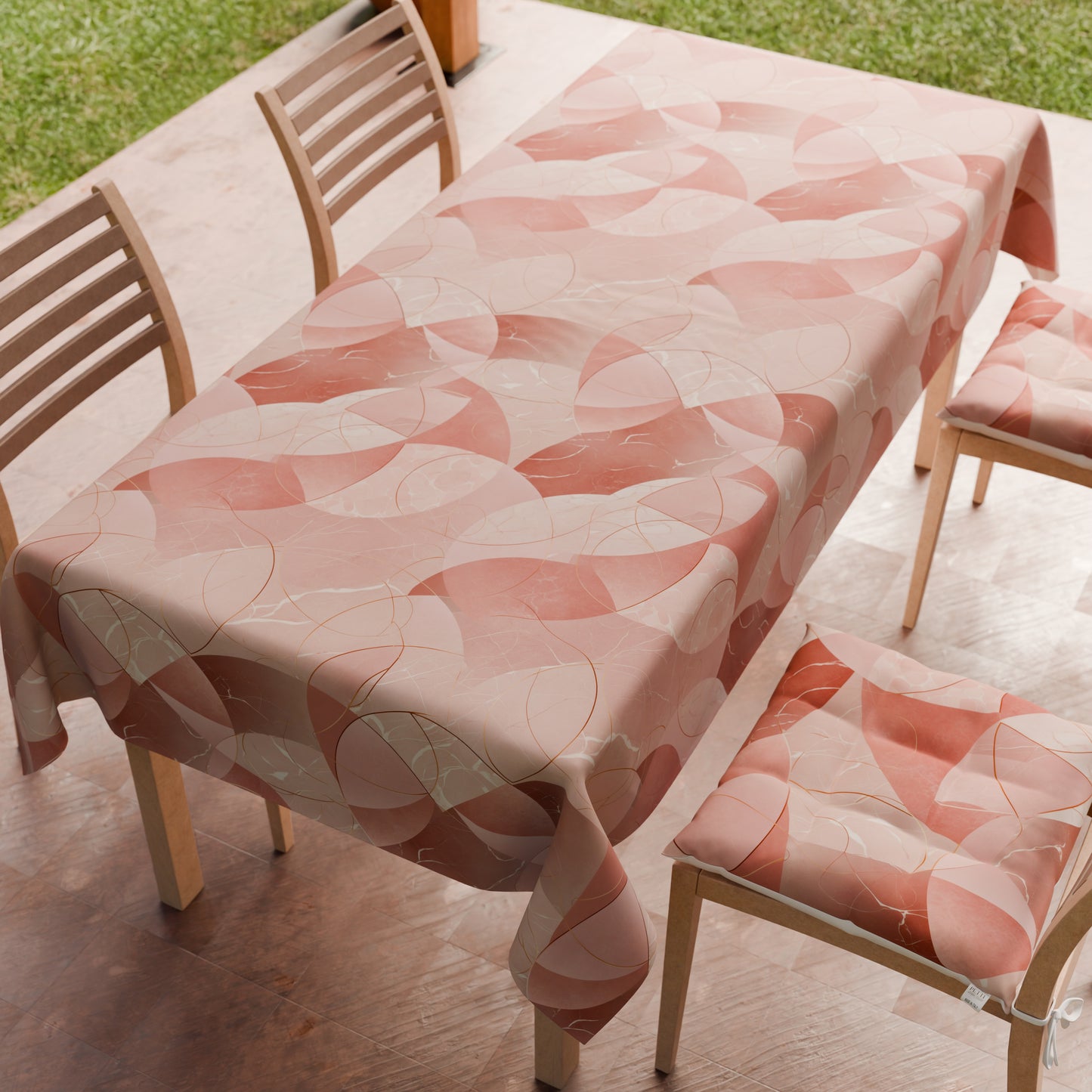 Tovaglia da tavola Antimacchia, Copritavolo da Cucina Geo - Cerchio Rosa