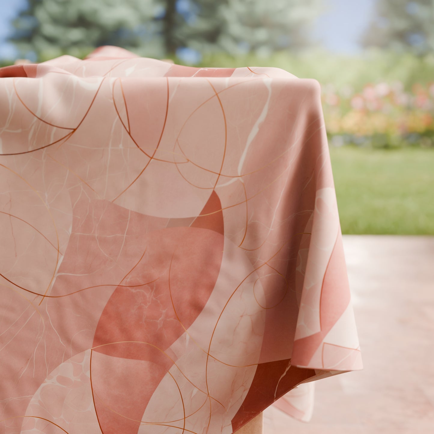 Tovaglia da tavola Antimacchia, Copritavolo da Cucina Geo - Cerchio Rosa