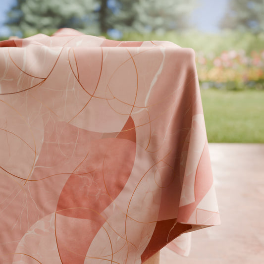 Tovaglia da tavola Antimacchia, Copritavolo da Cucina Geo - Cerchio Rosa