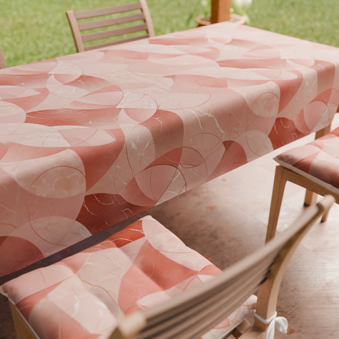 Tovaglia da tavola Antimacchia, Copritavolo da Cucina Geo - Cerchio Rosa