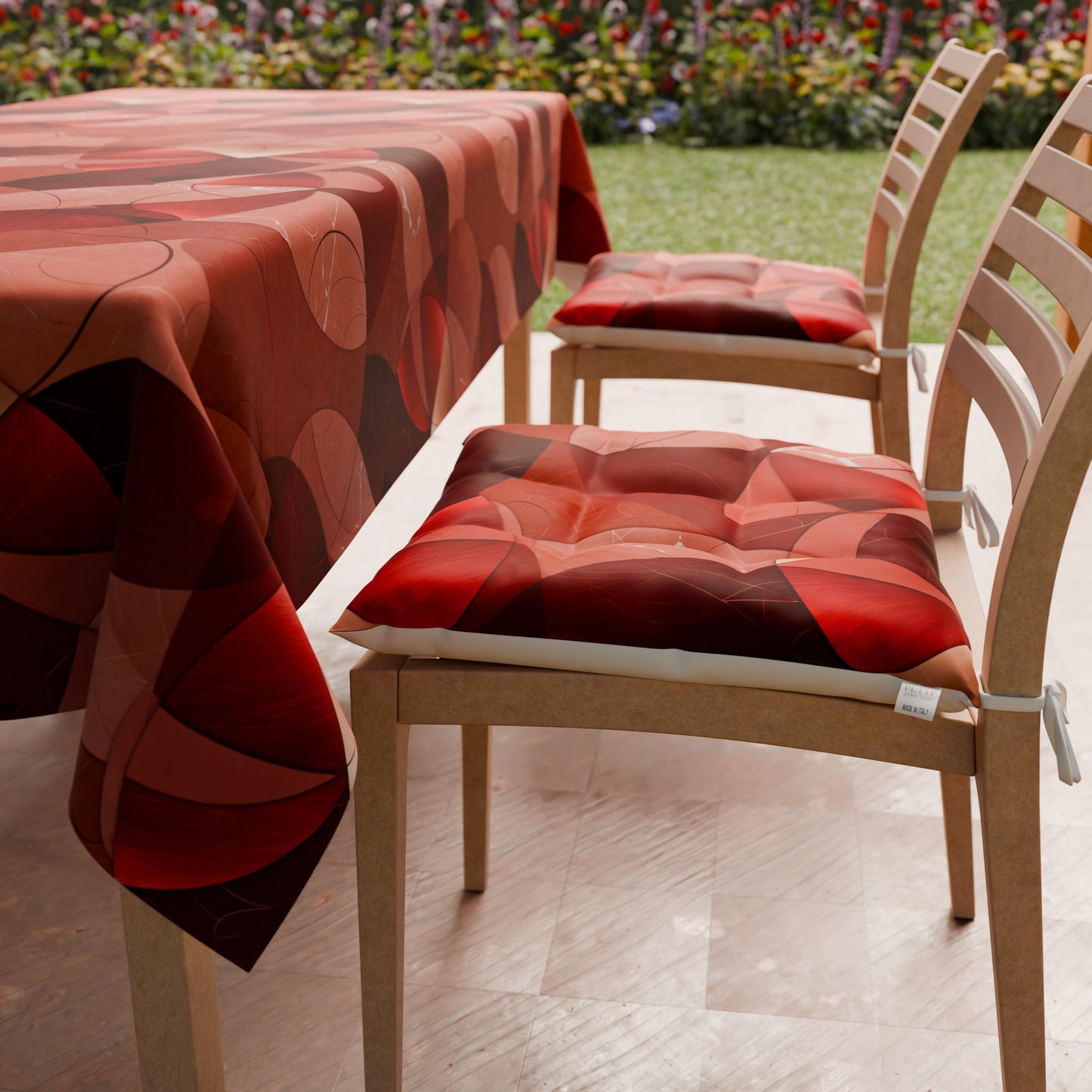Cuscini per Sedie Coprisedia 6 Pezzi Geo - Cerchio Rosso
