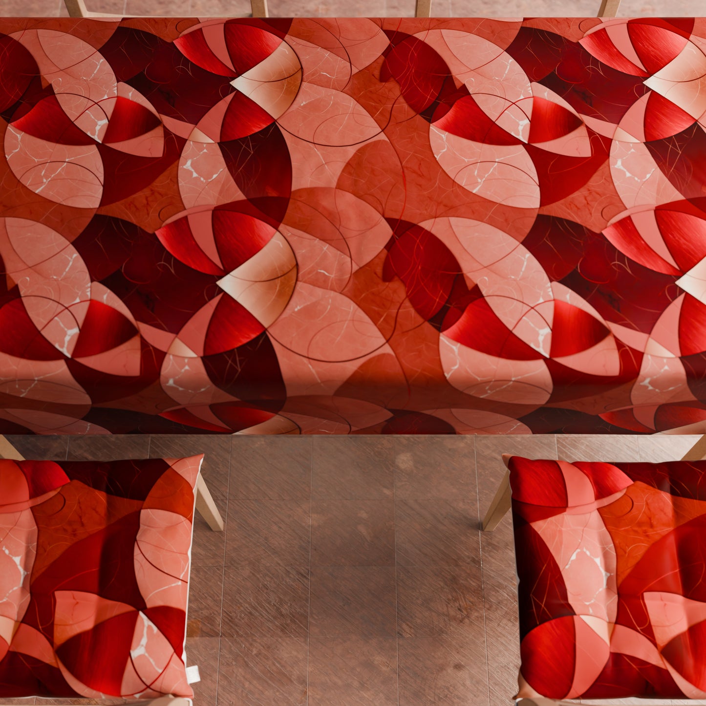 Cuscini per Sedie Coprisedia 6 Pezzi Geo - Cerchio Rosso