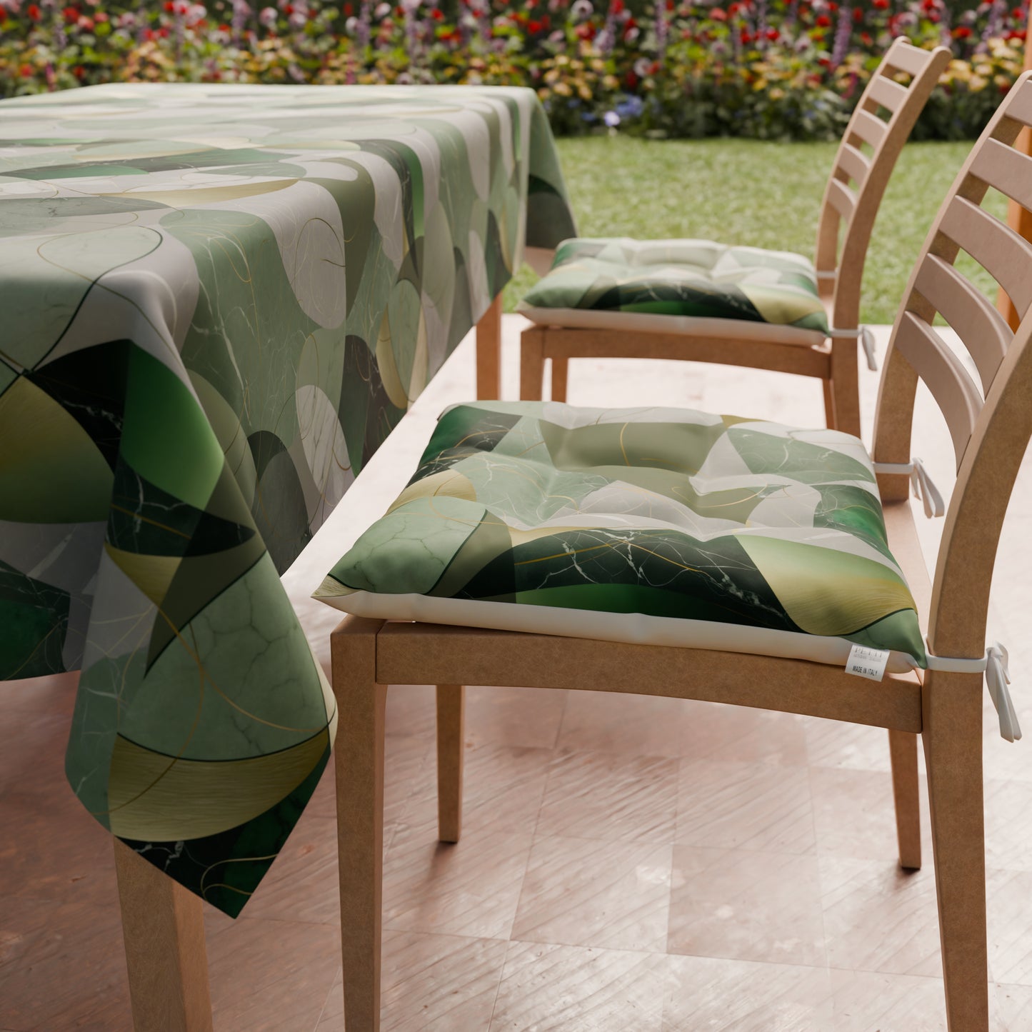 Cuscini per Sedie Coprisedia 6 Pezzi Geo - Cerchio Salvia