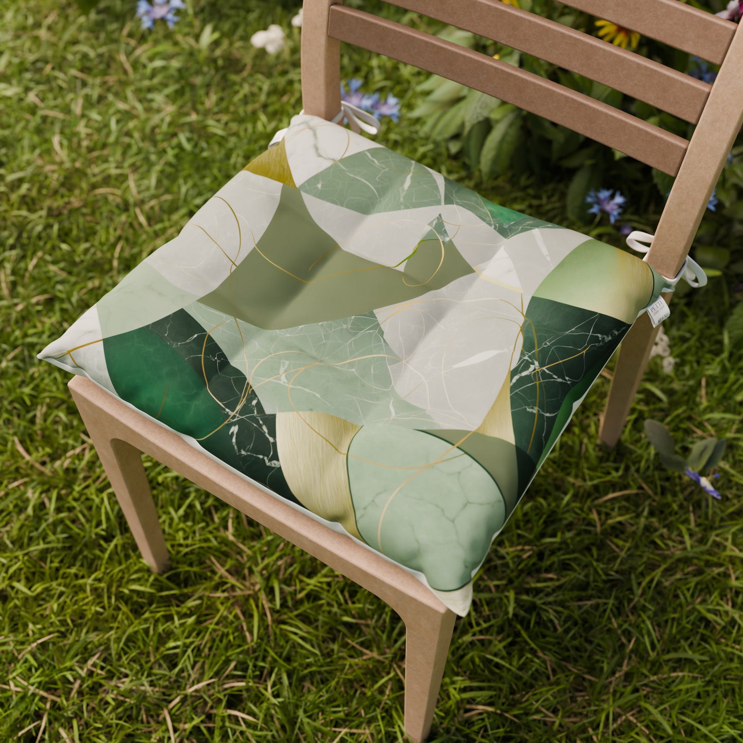 Cuscini per Sedie Coprisedia 6 Pezzi Geo - Cerchio Salvia