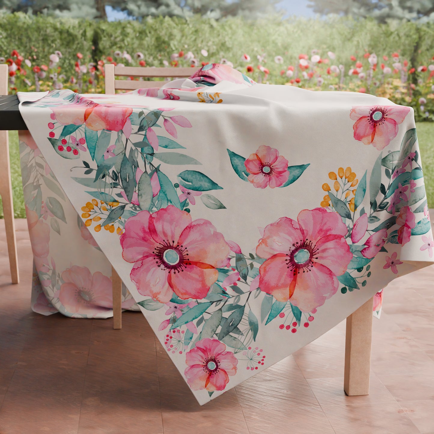 Tovaglia da tavola Antimacchia, Copritavolo da Cucina, Floreale-01