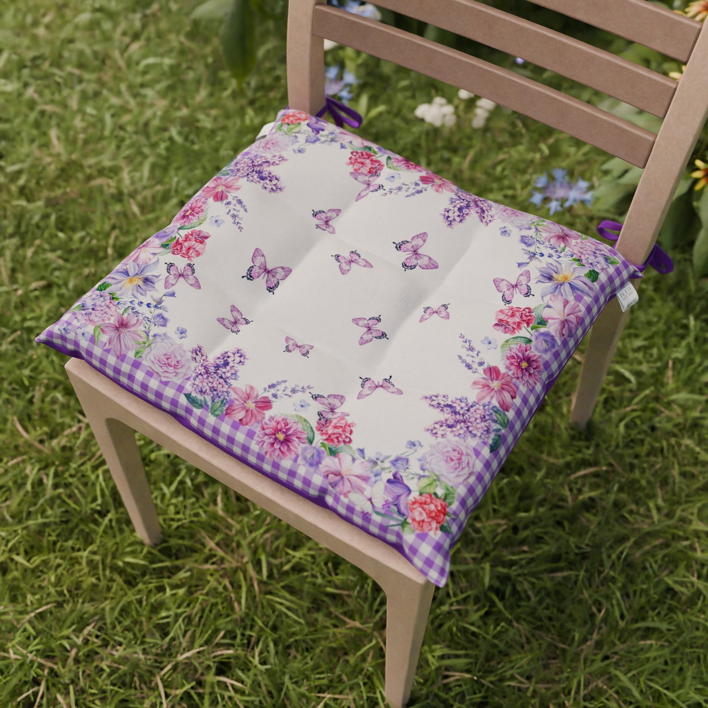 Cuscini Pasqua per Sedie Coprisedia Pasqua 6 Pezzi Vichy Viola