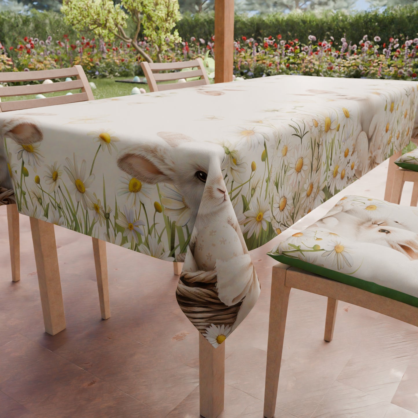 Tovaglia Pasquale da Tavola Antimacchia, Copritavolo Pasqua da Cucina Daisy