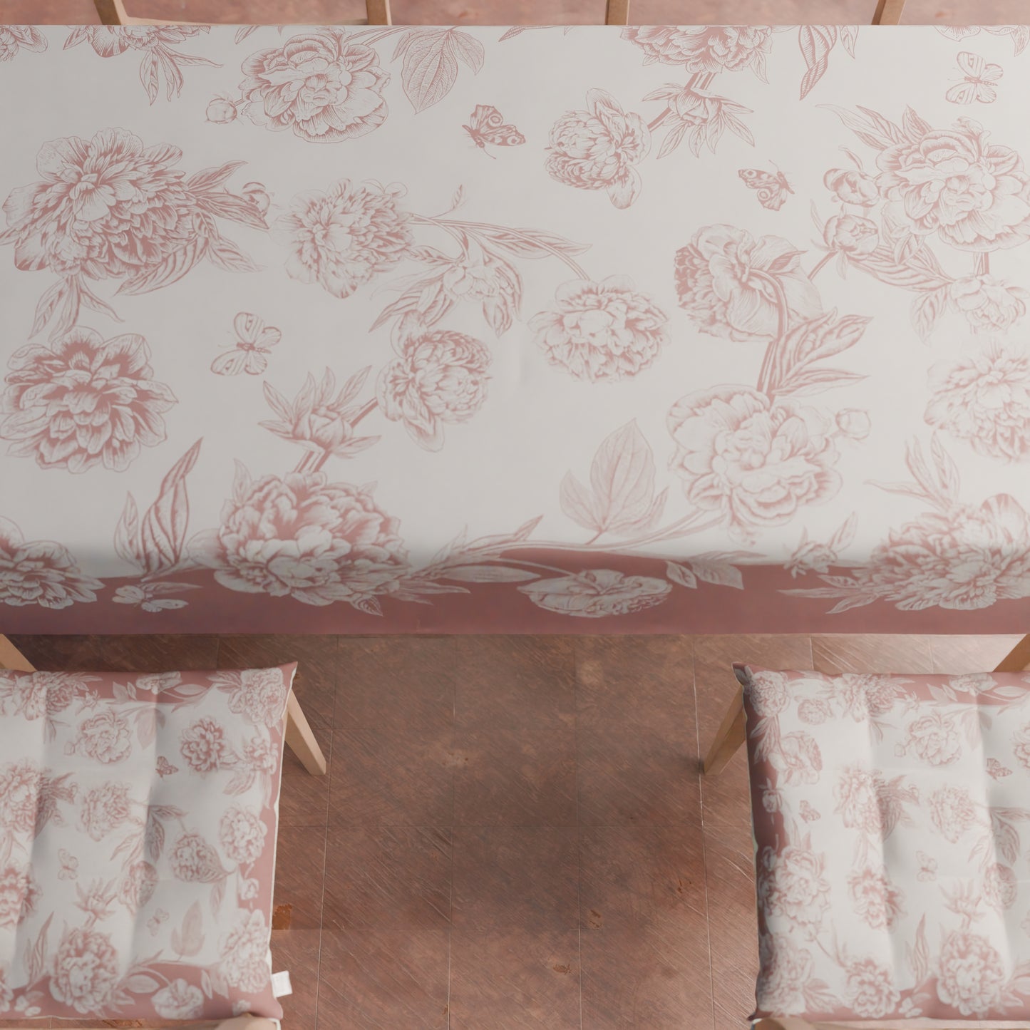 Cuscini per Sedie Coprisedia 6 Pezzi Peonie Cipria Scuro