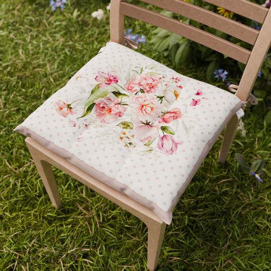 Coussins de chaise housse de chaise 6 pièces Shabby pois poudre